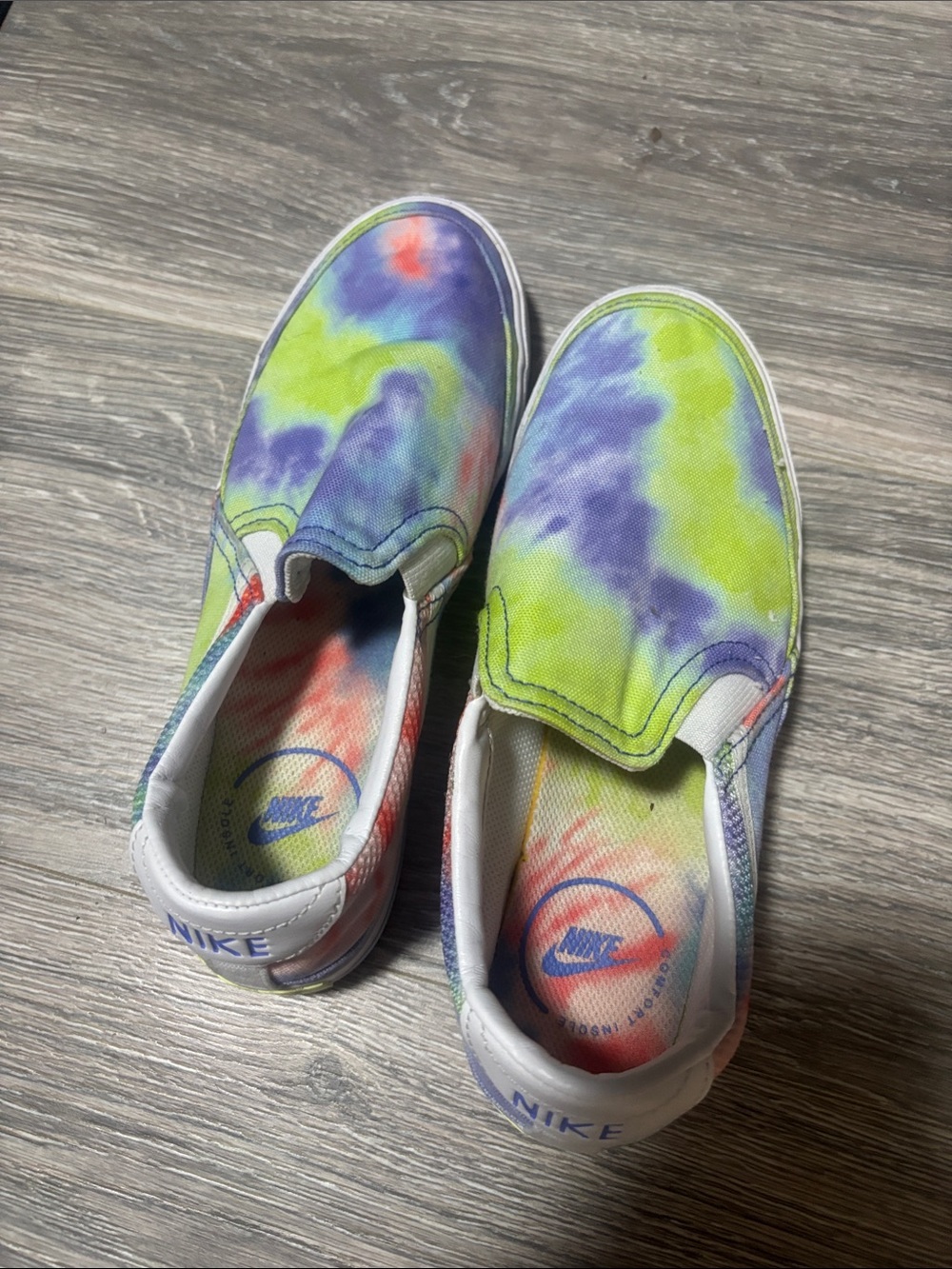 Nike Women's Slip-On Tie-Dye Sneakers - Green, Purple, Coral